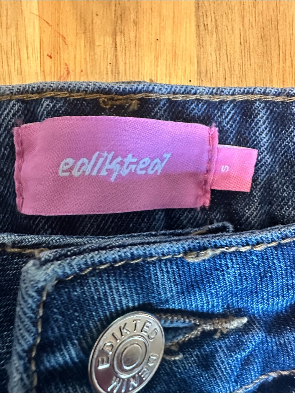 Edikted Women's Washed Denim Wide Leg Blue Jeans size S - Picture 8 of 11